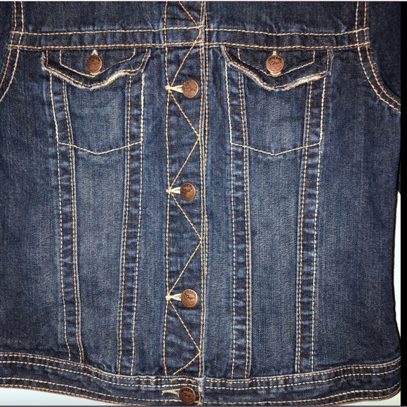 GAP Girls 1969 Crop Denim Blue Jean Jacket XXL 14 - Picture 4 of 6